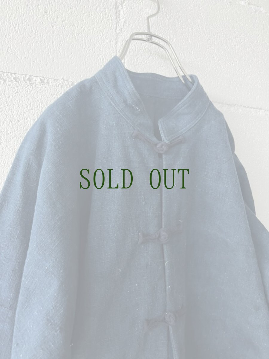 画像10: 本藍染　マオカラー・カンフージャケット　貴州省ミャオ族　手紬手織りビンテージ木綿　 (10)