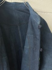 画像12: 本藍染　マオカラー・カンフージャケット　貴州省ミャオ族　手紬手織りビンテージ木綿　 (12)