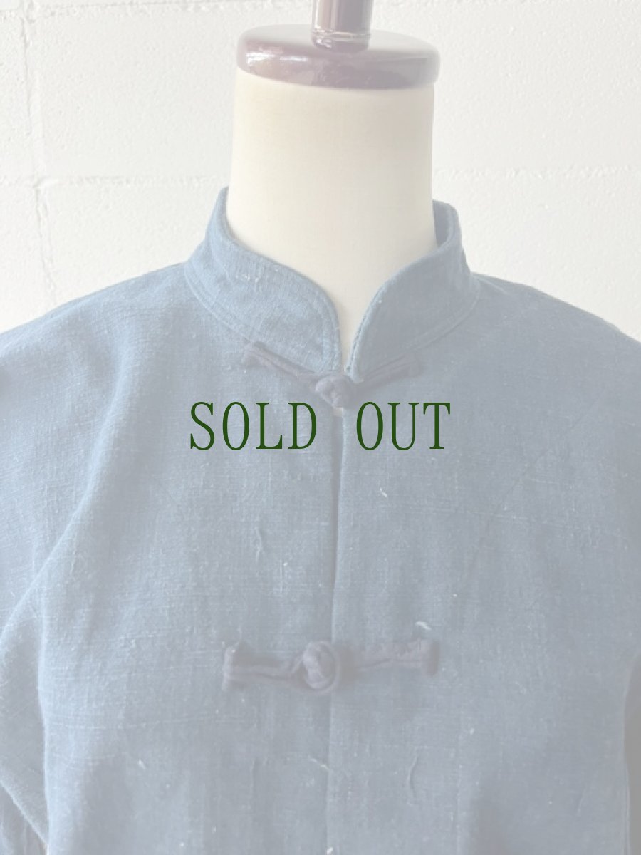 画像7: 本藍染　マオカラー・カンフージャケット　貴州省ミャオ族　手紬手織りビンテージ木綿　 (7)