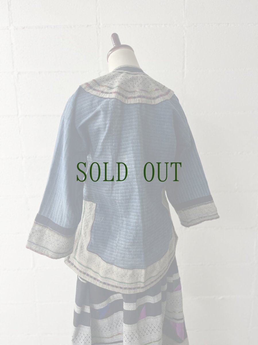 画像14: 雲南省麻栗坡　彝族（イ族・白倮人）·（Malipo Bai luo YI ）上衣（アンティーク・コレクション） (14)