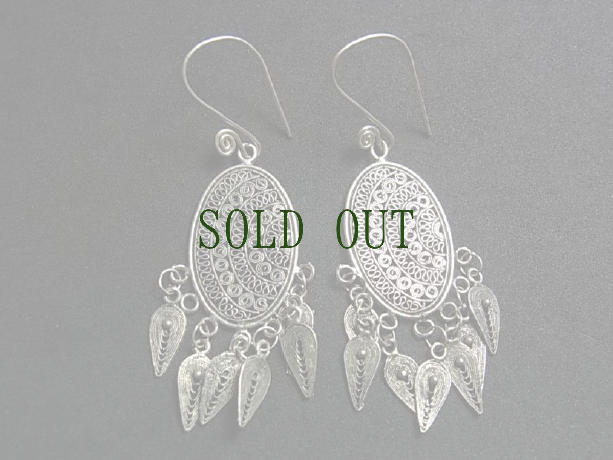 画像2: 貴州苗族（ミャオ族）の苗銀製トライバルピアス　　  (2)