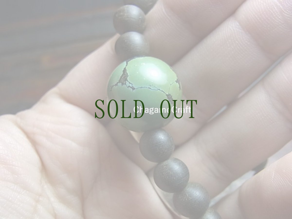 画像7: TIbetan old   turquoise　チベタン・ターコイズと沈香木（伽羅）の念珠ブレスレット (7)