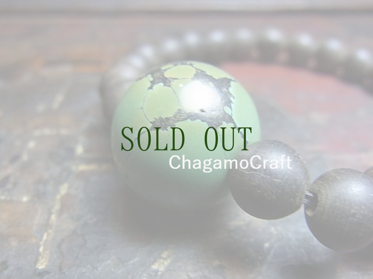 画像5: TIbetan old   turquoise　チベタン・ターコイズと沈香木（伽羅）の念珠ブレスレット (5)