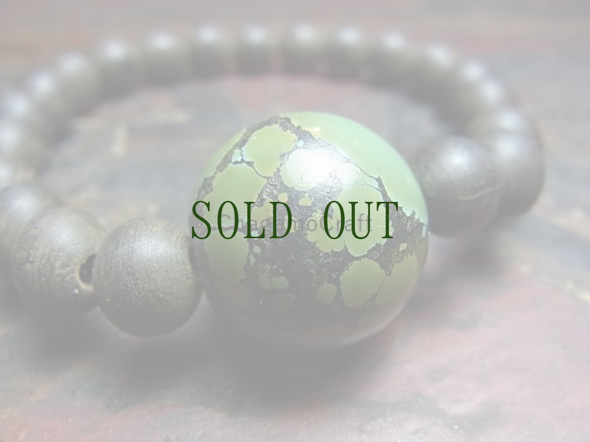 画像4: TIbetan old   turquoise　チベタン・ターコイズと沈香木（伽羅）の念珠ブレスレット (4)