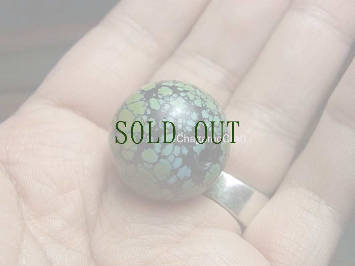 画像5: TIbetan old round  turquoise　チベタン・ターコイズ(yu)　丸玉（大） (5)
