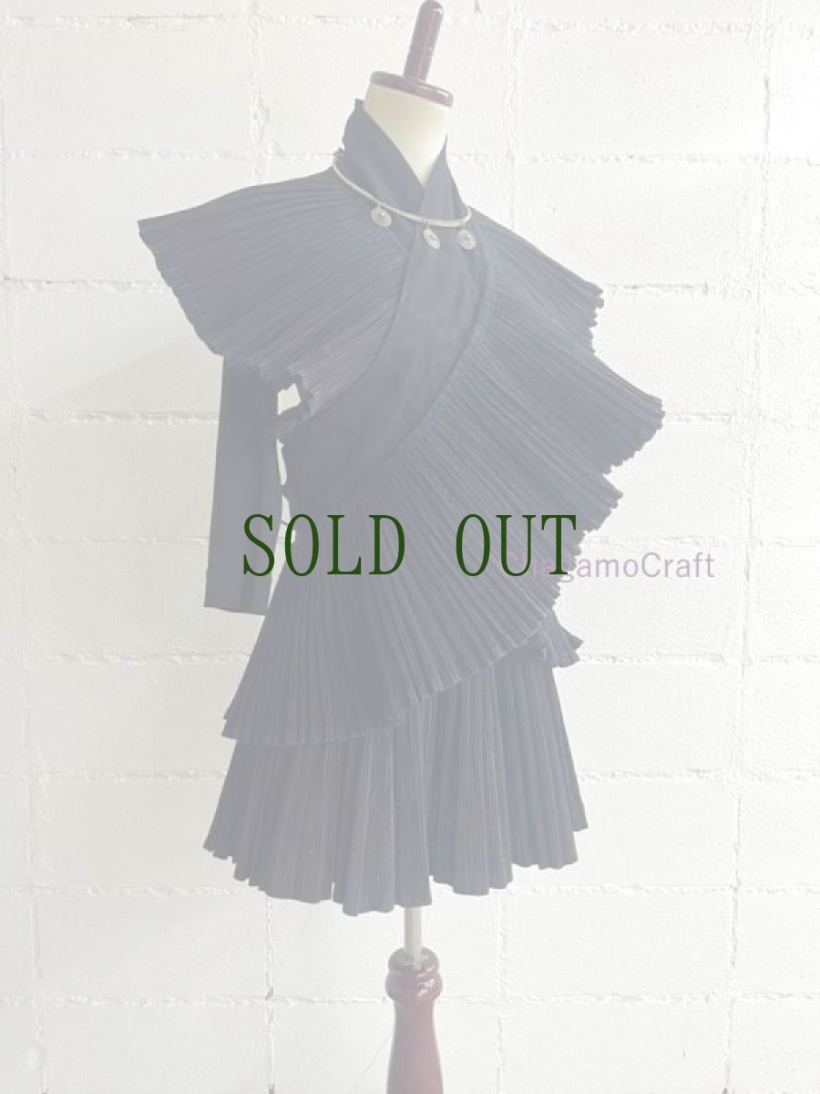 画像3: 雷山苗族（lei shan ミャオ族）　藍染プリーツ巻きショートスカート（チュチュ）ビンテージ (3)