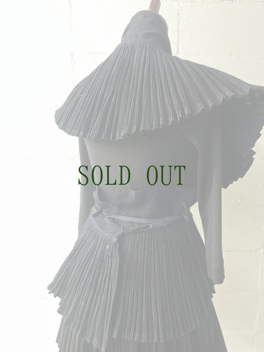 画像6: 雷山苗族（lei shan ミャオ族）　藍染プリーツ巻きショートスカート（チュチュ）ビンテージ (6)