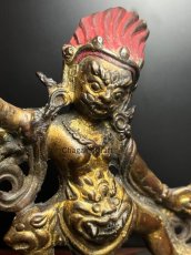 画像3: チベット密教・一面二臂　護法尊（古派のマハーカーラ）（金銅製チベット仏像・アンティーク） (3)