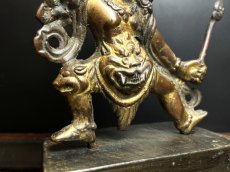 画像5: チベット密教・一面二臂　護法尊（古派のマハーカーラ）（金銅製チベット仏像・アンティーク） (5)