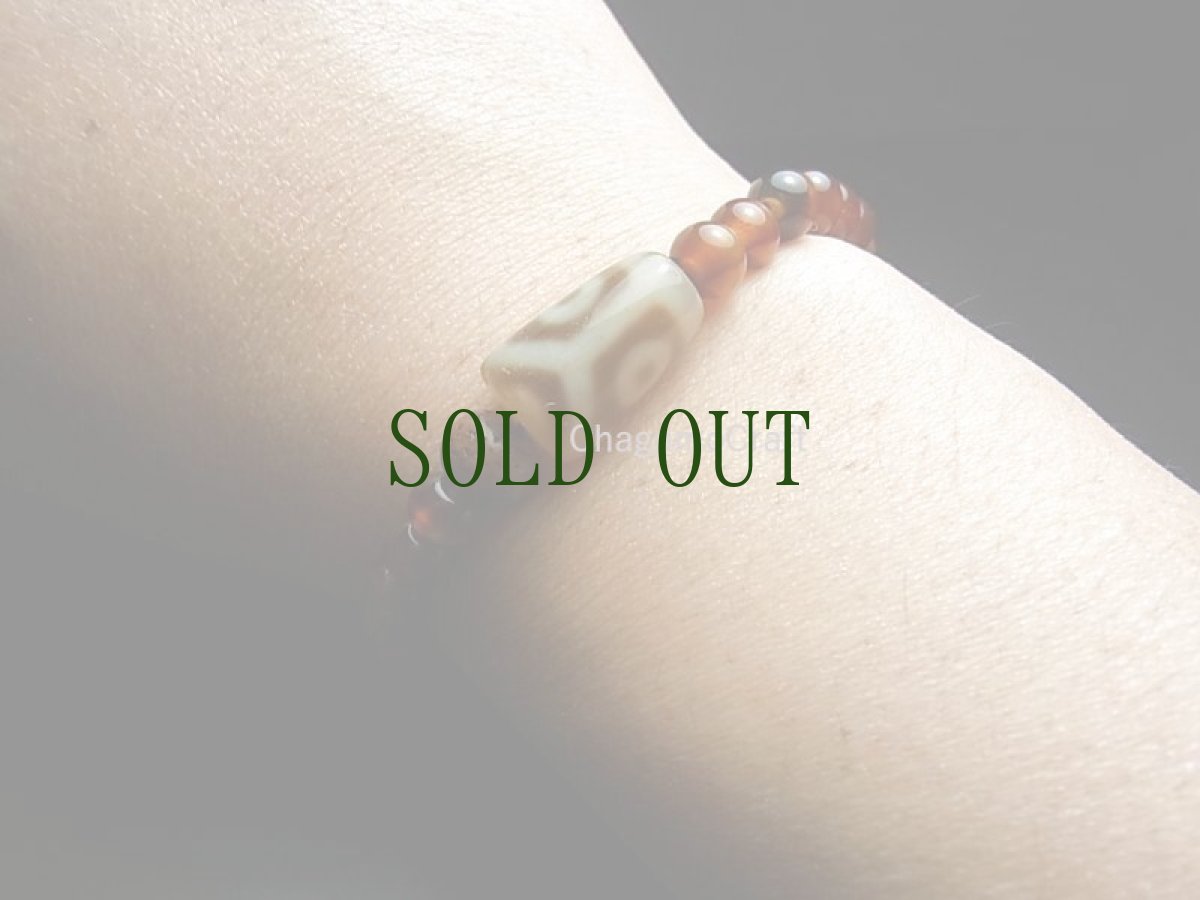 画像8: チベット天珠・ジービーズ(Tibetan Dzi stone）と老山亀珠、老星月菩提樹のブレスレット (8)