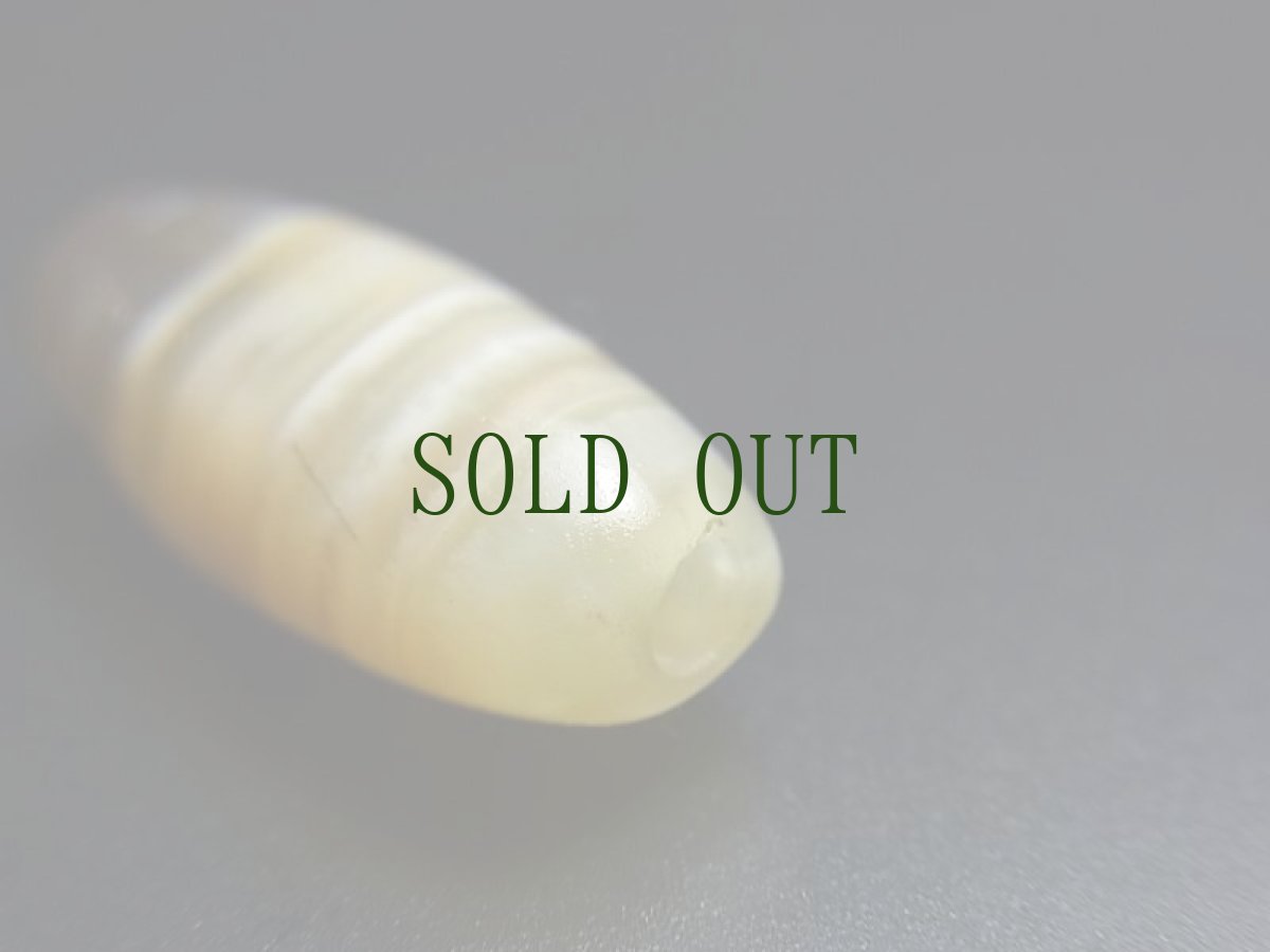 画像5: 古代ビーズ（チベット・ヒマラヤ圏）紀元前、バンデッドアゲート・瑪瑙・ブラッドスポット（紅朱砂） (5)