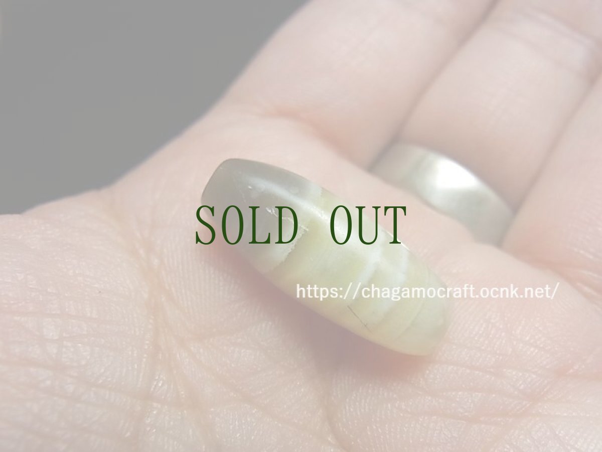 画像7: 古代ビーズ（チベット・ヒマラヤ圏）紀元前、バンデッドアゲート・瑪瑙・ブラッドスポット（紅朱砂） (7)