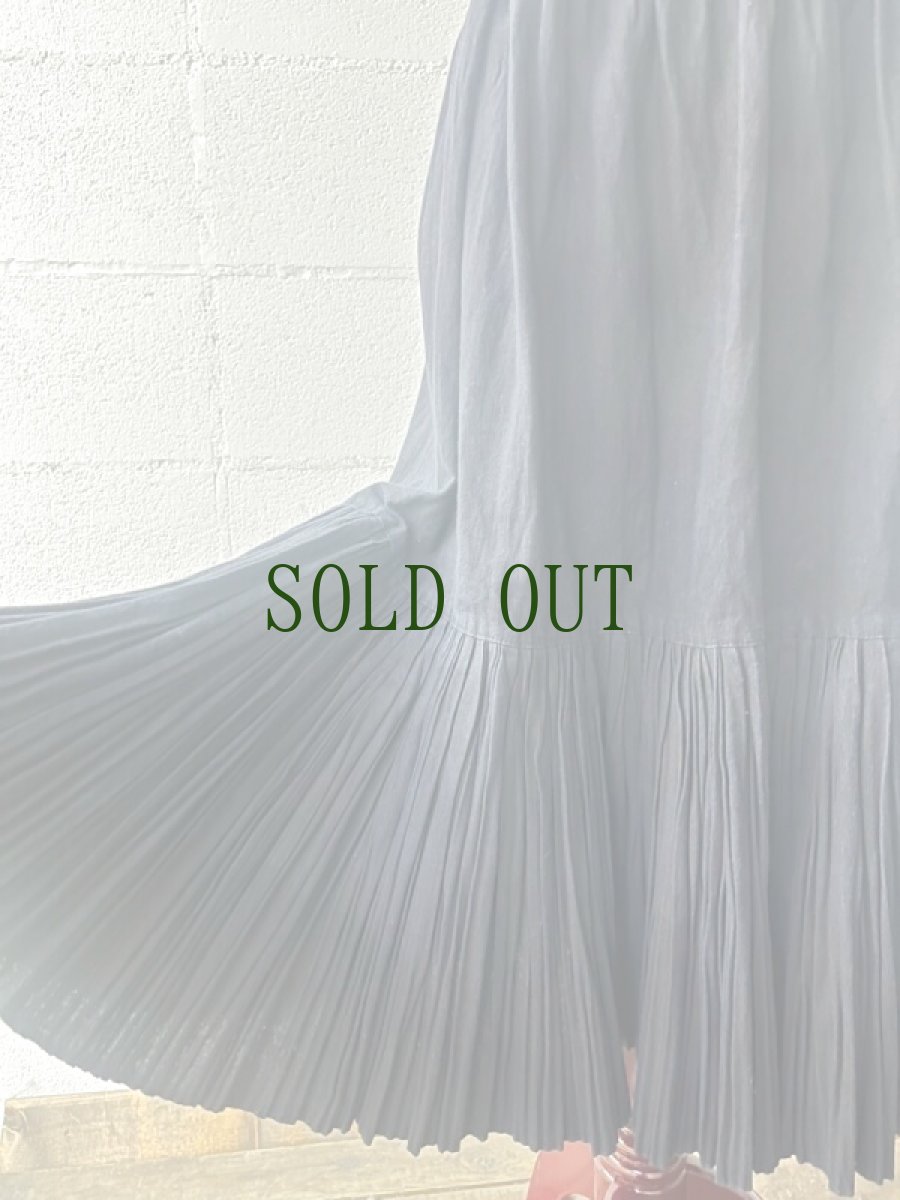 画像7: 貴州省`黔東・苗族(ミャオ族)　木綿・藍染プリーツスカート　（ビンテージ） (7)