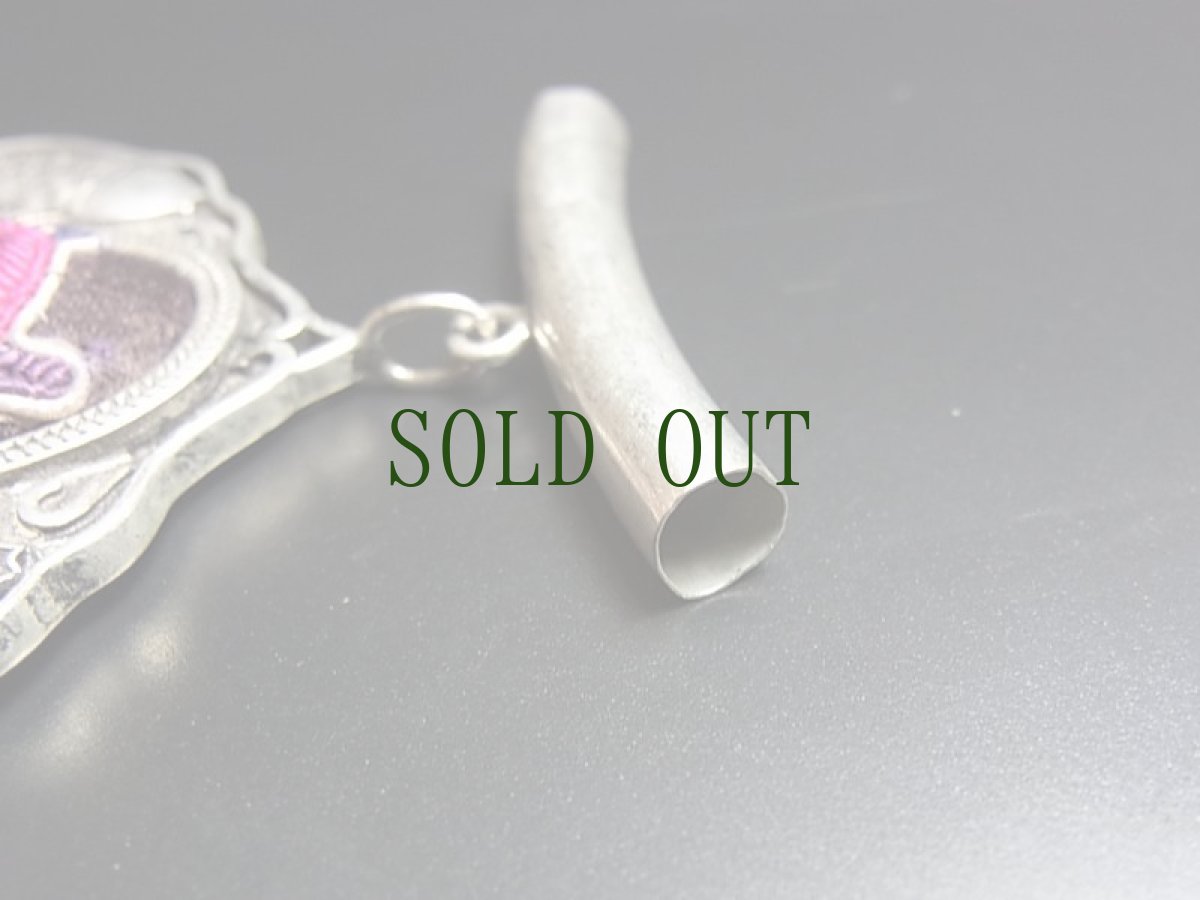 画像5: 貴州省ミャオ族の古刺繍ペンダントトップ　(ミャオ銀製)　 (5)