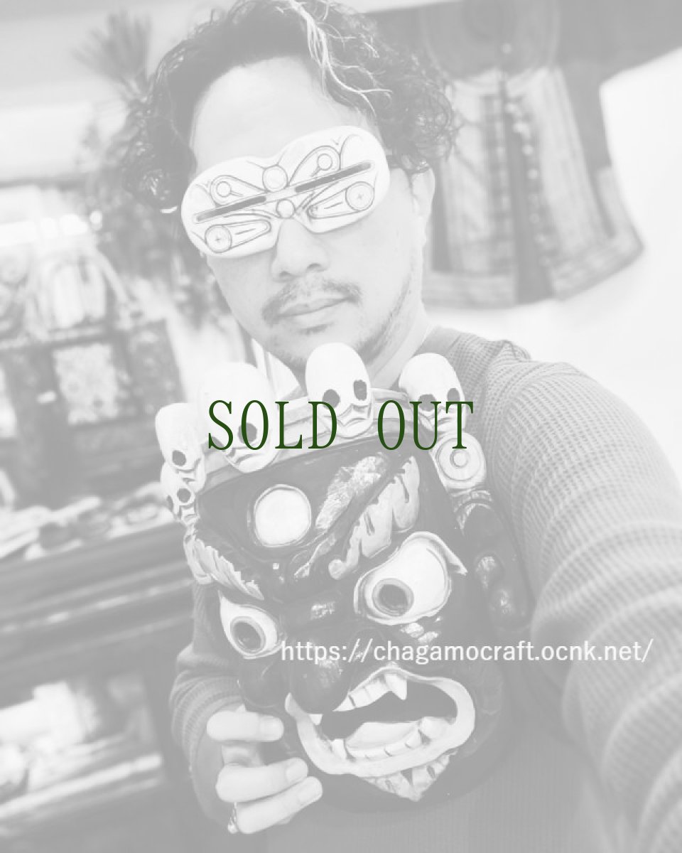 画像11: エルク角製　遮光器・イピウタク彫刻　チャガモクラフト特注(ユピック族/エスキモー)　　 (11)