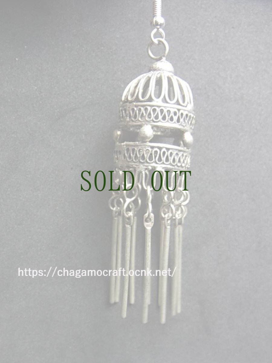 画像4: 貴州苗族（ミャオ族）の苗銀製トライバルピアス※ (4)