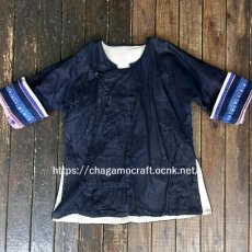 画像9: 貴州省侗族( Dong tribe /トン族)　藍染・亮布 木綿製　上衣（ビンテージ） (9)