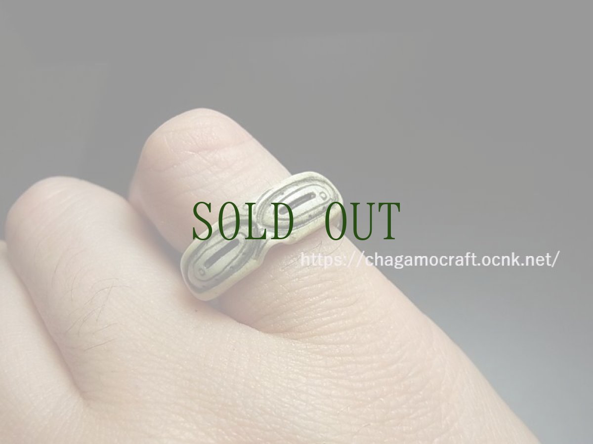 画像7: 鹿角製・遮光器リング・B‐14号　　総手仕事　(エスキモー・縄文)　　 (7)