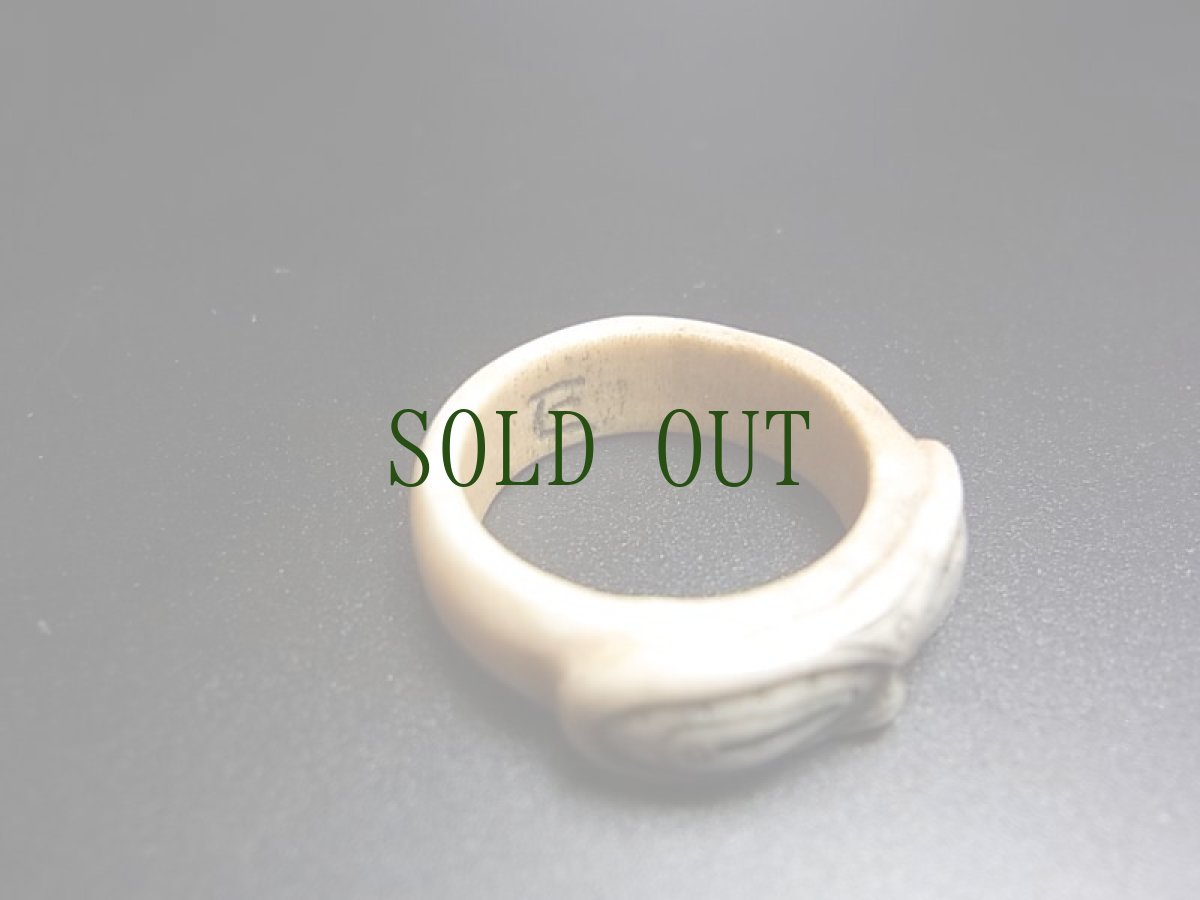 画像5: 鹿角製・遮光器リング・B‐14号　　総手仕事　(エスキモー・縄文)　　 (5)