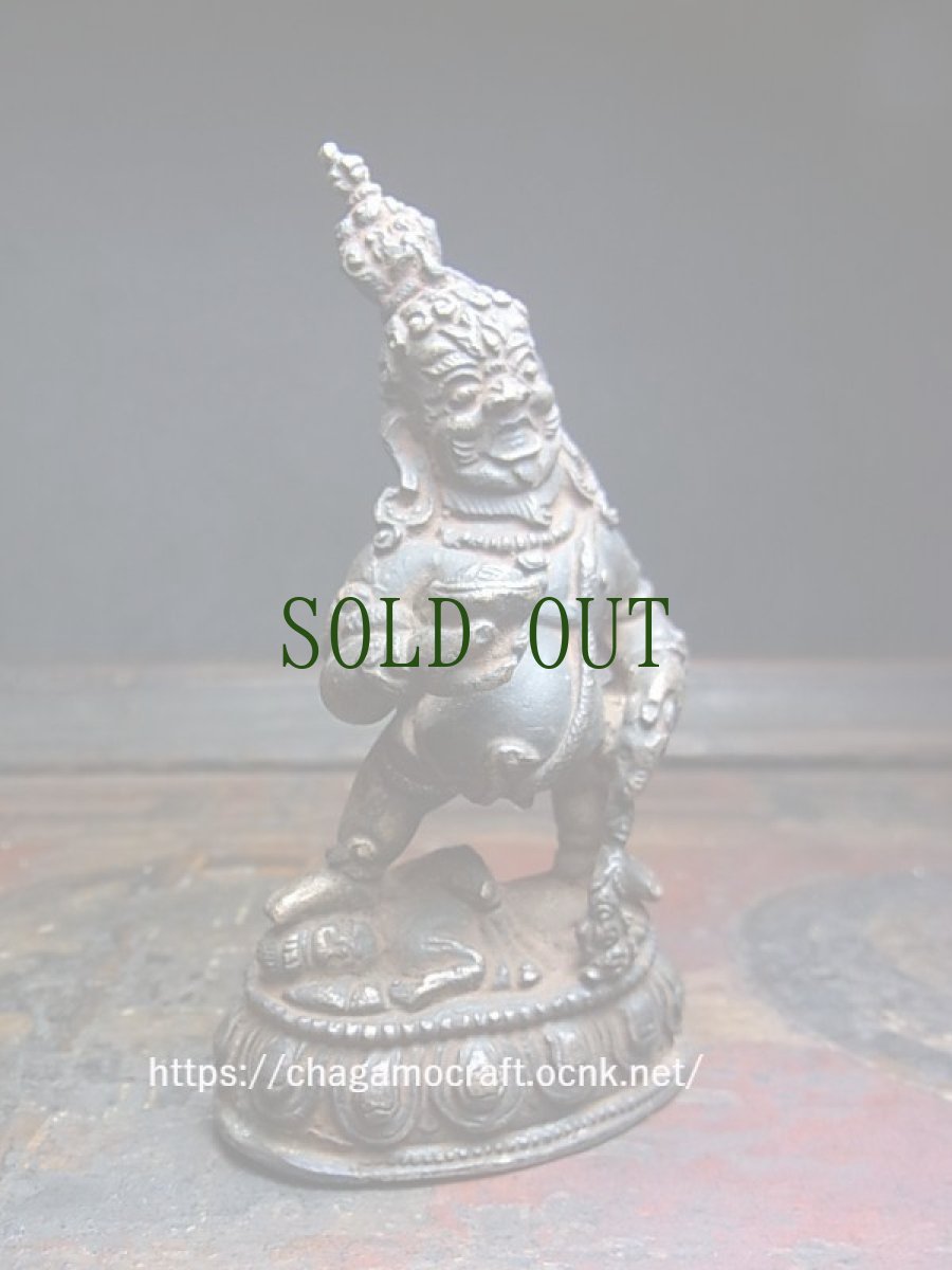 画像4: チベット密教・黒布禄金剛（黒色ザンバラ・財宝神・毘沙門天）（銅製チベット仏像・年代物） (4)