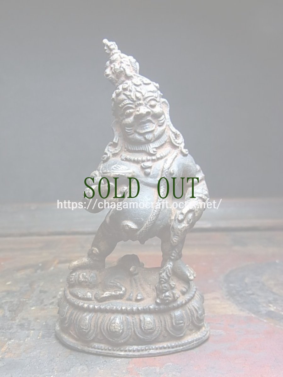 画像5: チベット密教・黒布禄金剛（黒色ザンバラ・財宝神・毘沙門天）（銅製チベット仏像・年代物） (5)