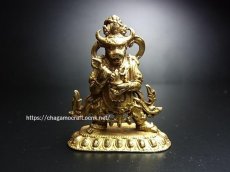 画像2: チベット鍍金仏・豆仏　ドルジェ・ジグジェ(ヴァジュラヴァイラヴァ)年代物 (2)