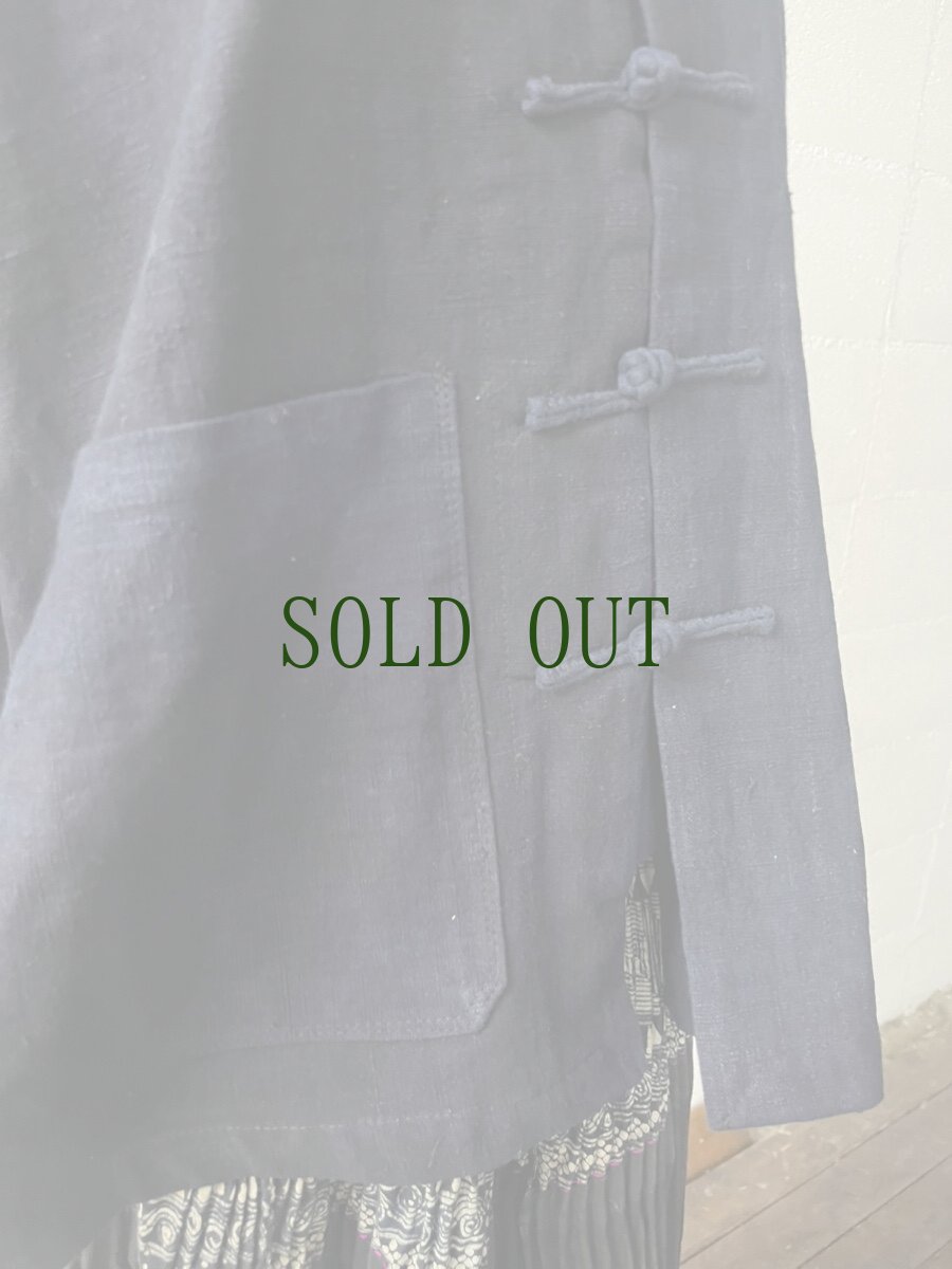 画像9: 本藍染　マオカラー・カンフージャケット貴州省ミャオ族　手紬手織りビンテージ木綿　 (9)