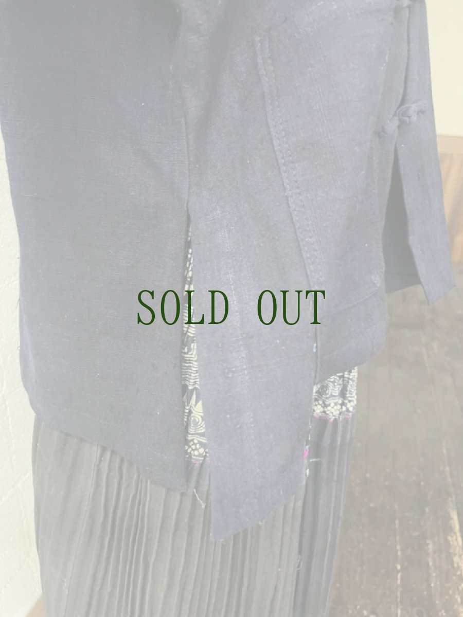 画像10: 本藍染　マオカラー・カンフージャケット貴州省ミャオ族　手紬手織りビンテージ木綿　 (10)