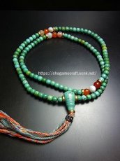 画像2: Old TIbetan  turquoise　Mala チベタン天然ターコイズの念珠　（ラサ） (2)