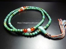 画像1: Old TIbetan  turquoise　Mala チベタン天然ターコイズの念珠　（ラサ） (1)