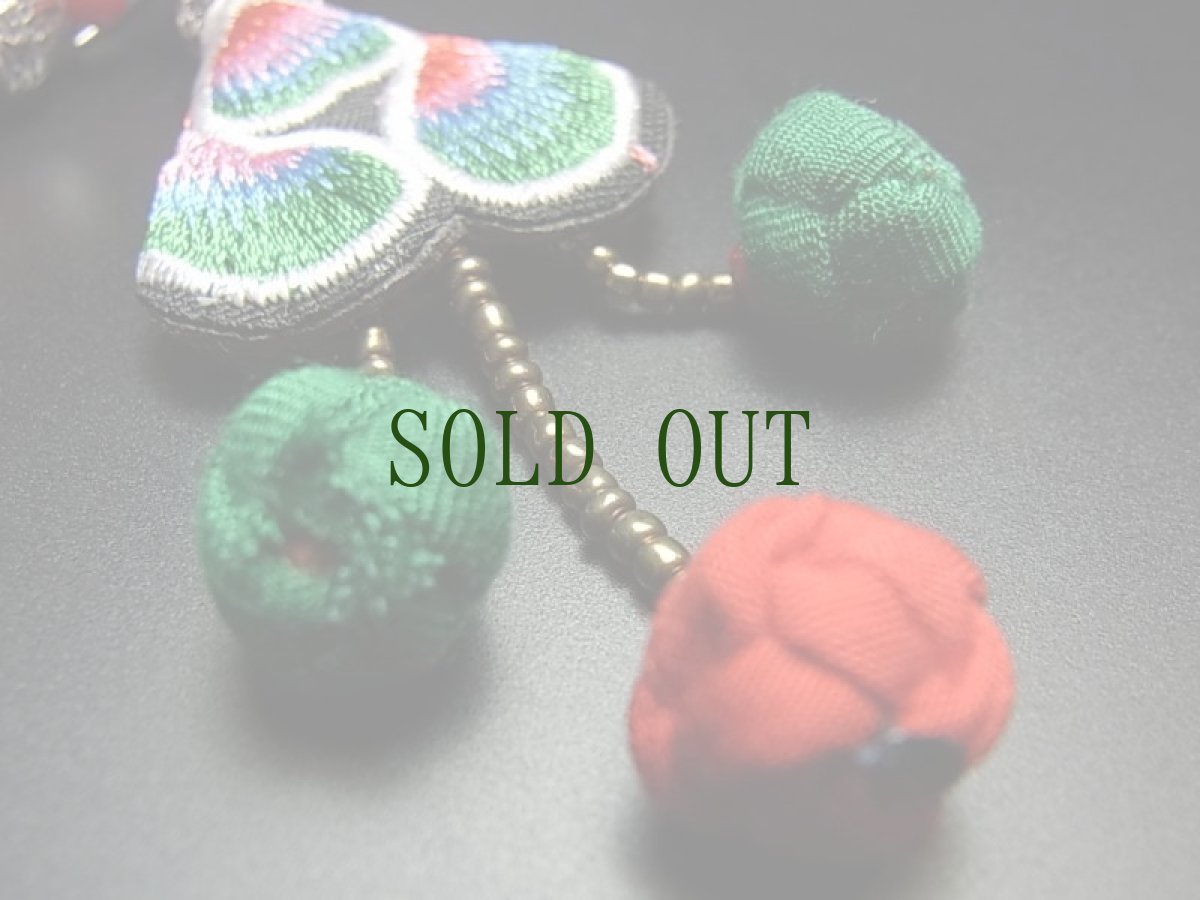 画像4: 貴州ミャオ族の刺繍古裂ピアス　 (4)