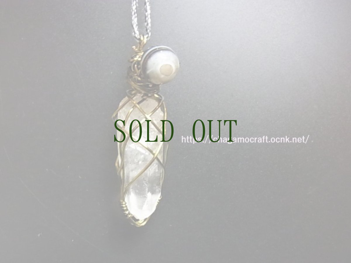 画像8: レムリアンシードのポイントクリスタル（水晶・虹入り）とサードオニキス（天眼石）、吉祥紐の首飾り (8)