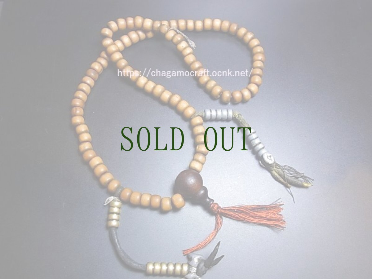 画像2: チベット木珠（老白檀）の御数珠　(old tibetan sandalwood mala )　数珠カウンター付・アンティーク (2)
