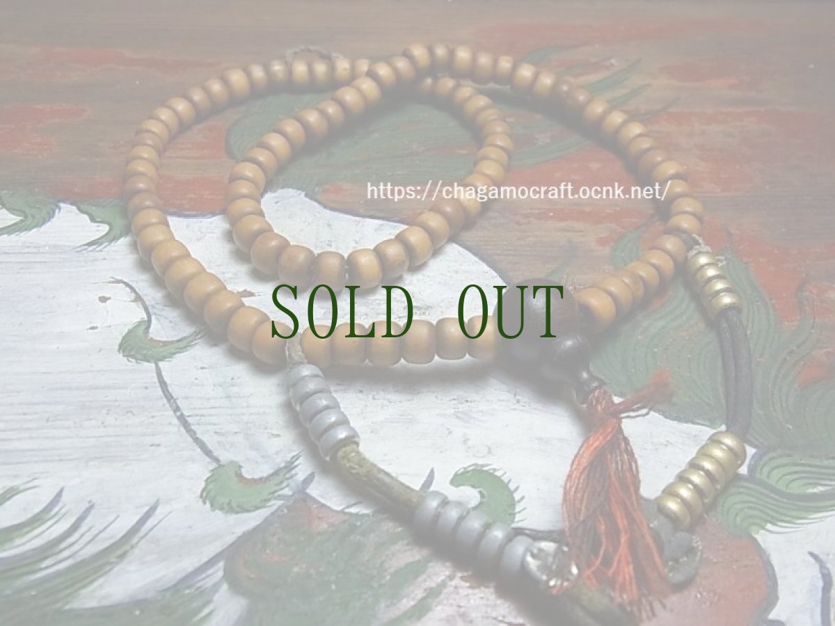 画像3: チベット木珠（老白檀）の御数珠　(old tibetan sandalwood mala )　数珠カウンター付・アンティーク (3)