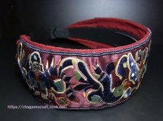 画像6: ミャオ族の刺繍古裂・カチューシャ（Old embroidered remake hair ornament from Miao tribe）送料無料 (6)