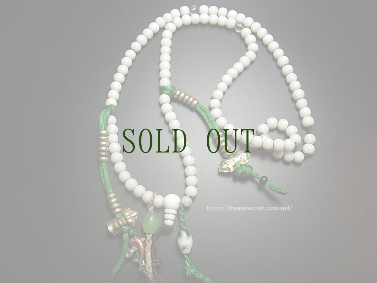 画像2: チベット白瑠璃の御数珠　(old tibetan sandalwood mala )　数珠カウンター・天珠・アンティーク (2)