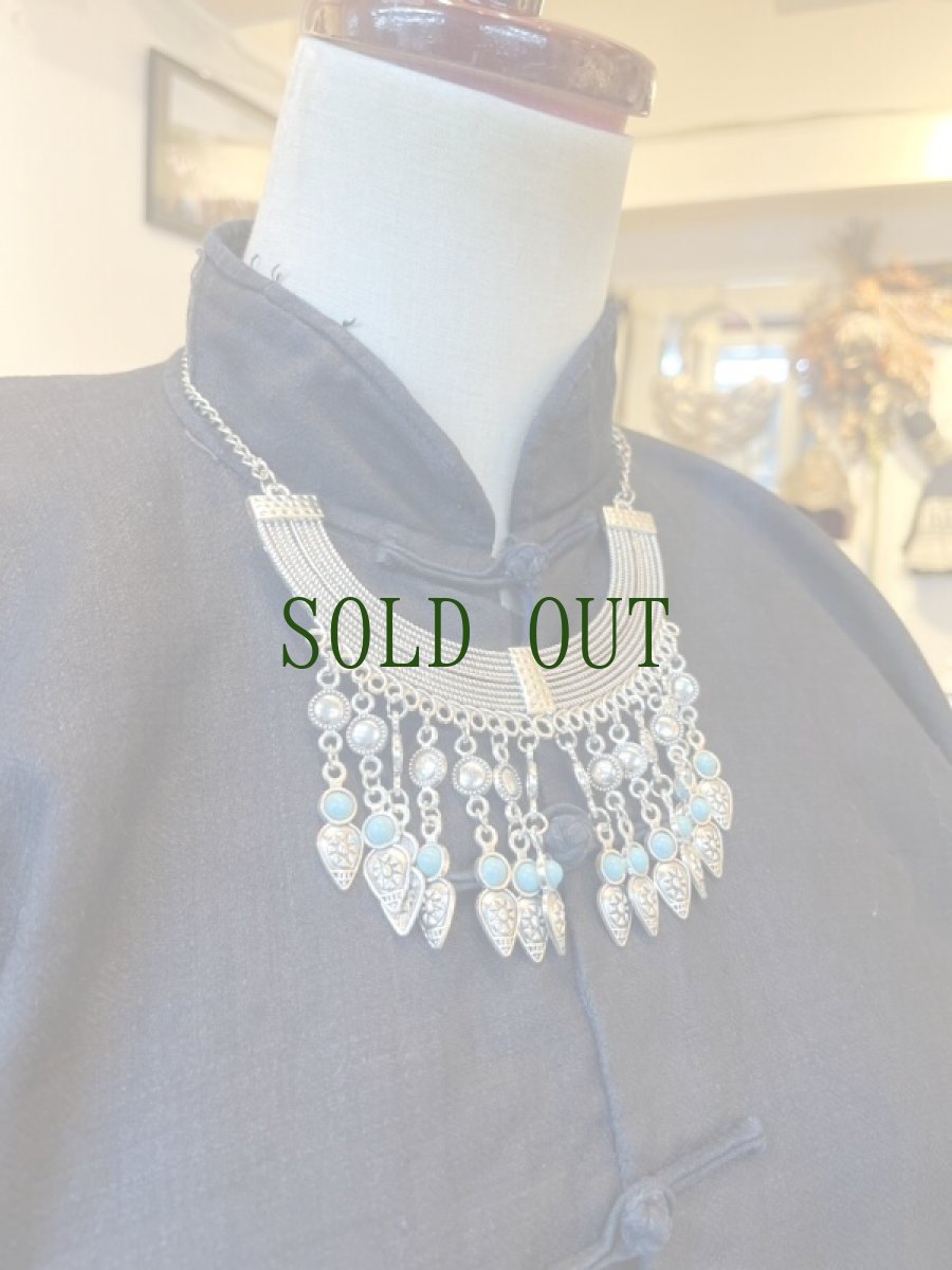 画像8: 貴州省ミャオ族のトライバルネックレス(苗銀)　緑松石 (8)