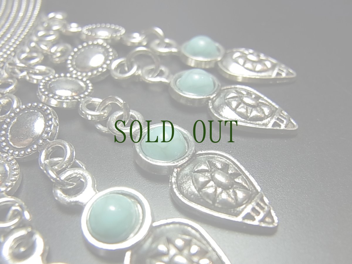 画像4: 貴州省ミャオ族のトライバルネックレス(苗銀)　緑松石 (4)