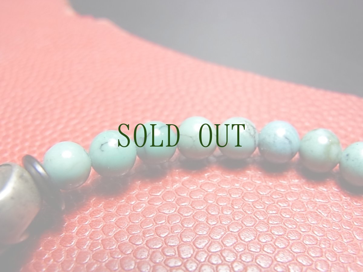 画像6: チベタン・アンティークターコイズとルンゴ玉のブレスレット Old TIbetan turquoise bracelet (6)
