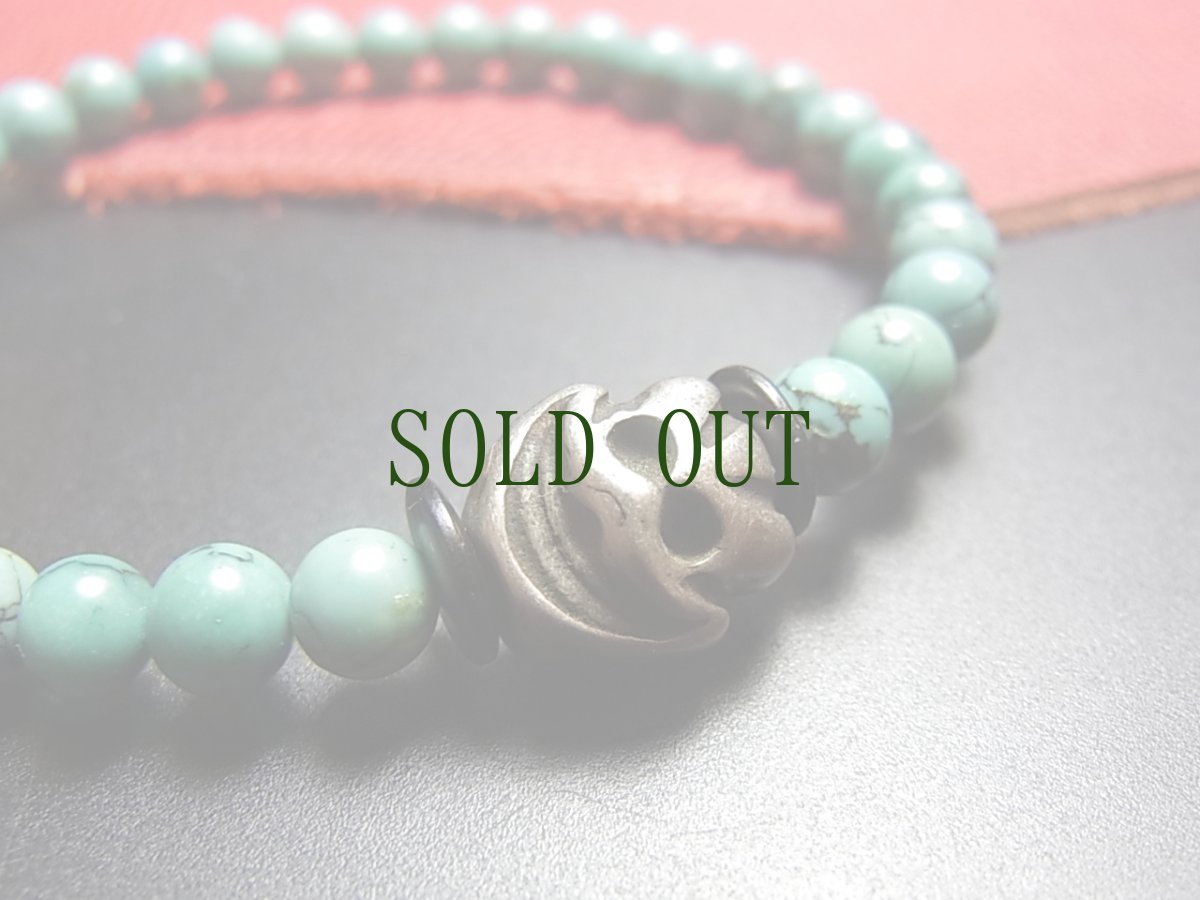 画像4: チベタン・アンティークターコイズとルンゴ玉のブレスレット Old TIbetan turquoise bracelet (4)