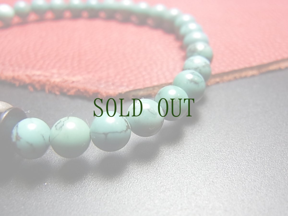 画像5: チベタン・アンティークターコイズとルンゴ玉のブレスレット Old TIbetan turquoise bracelet (5)