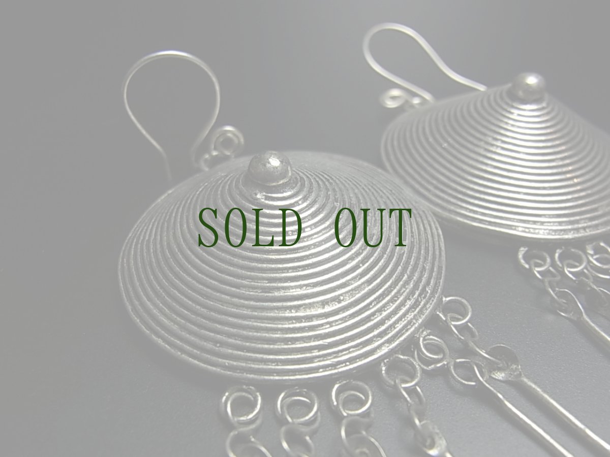 画像3: 貴州苗族（ミャオ族）の苗銀製トライバルピアス　　  (3)