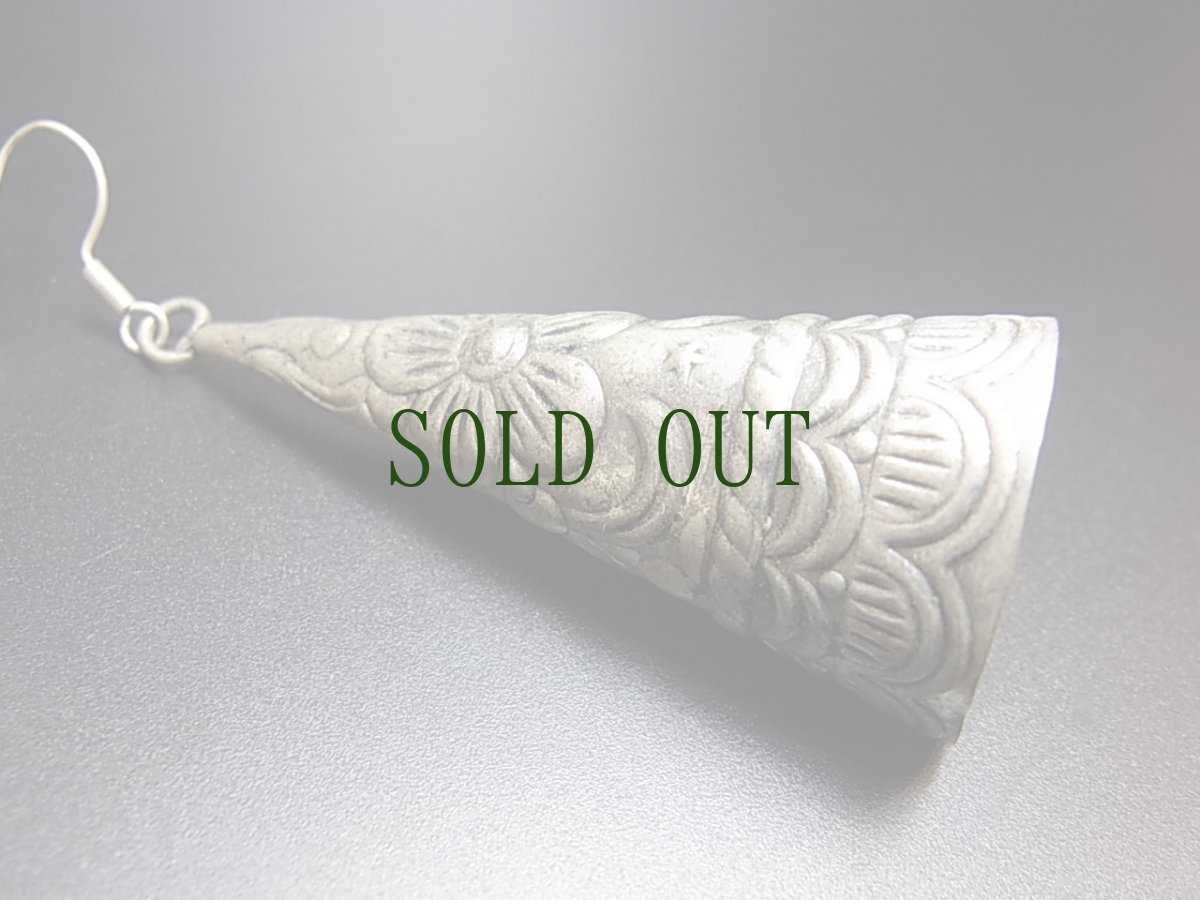 画像3: 貴州苗族（ミャオ族）の苗銀製トライバルピアス　　  (3)