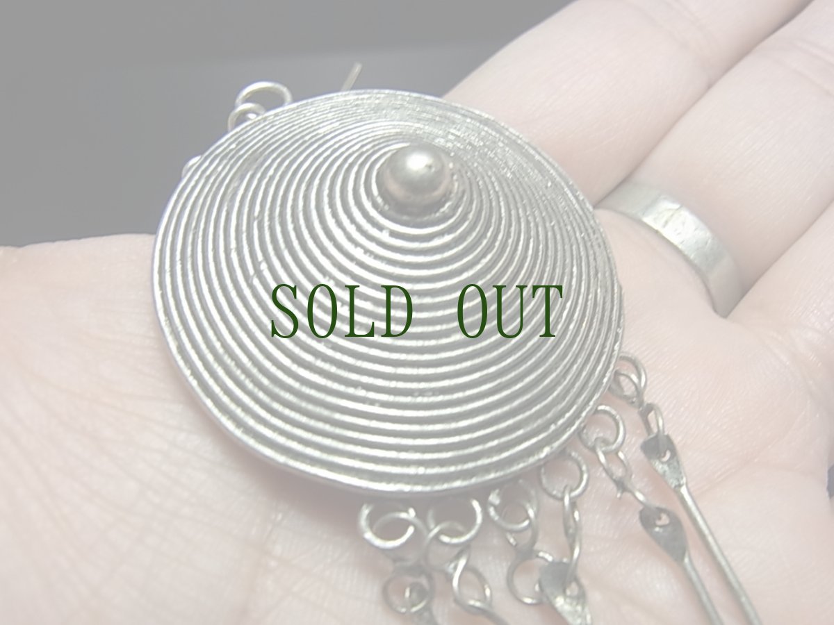 画像6: 貴州苗族（ミャオ族）の苗銀製トライバルピアス　　  (6)