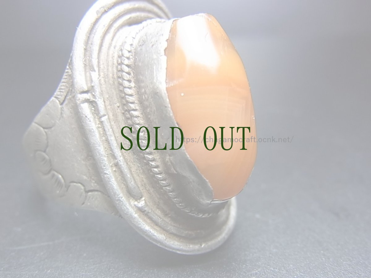 画像3: アンティーク・チベタン紅玉髄（ペマラカ）の銀製リング　Old Tibetan  silver ring with pemaraka (3)