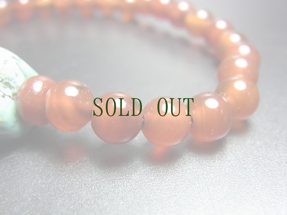 画像6: チベットアンデシン(血珠)とチベタン・アンティークターコイズ(yu)のブレスレット (6)