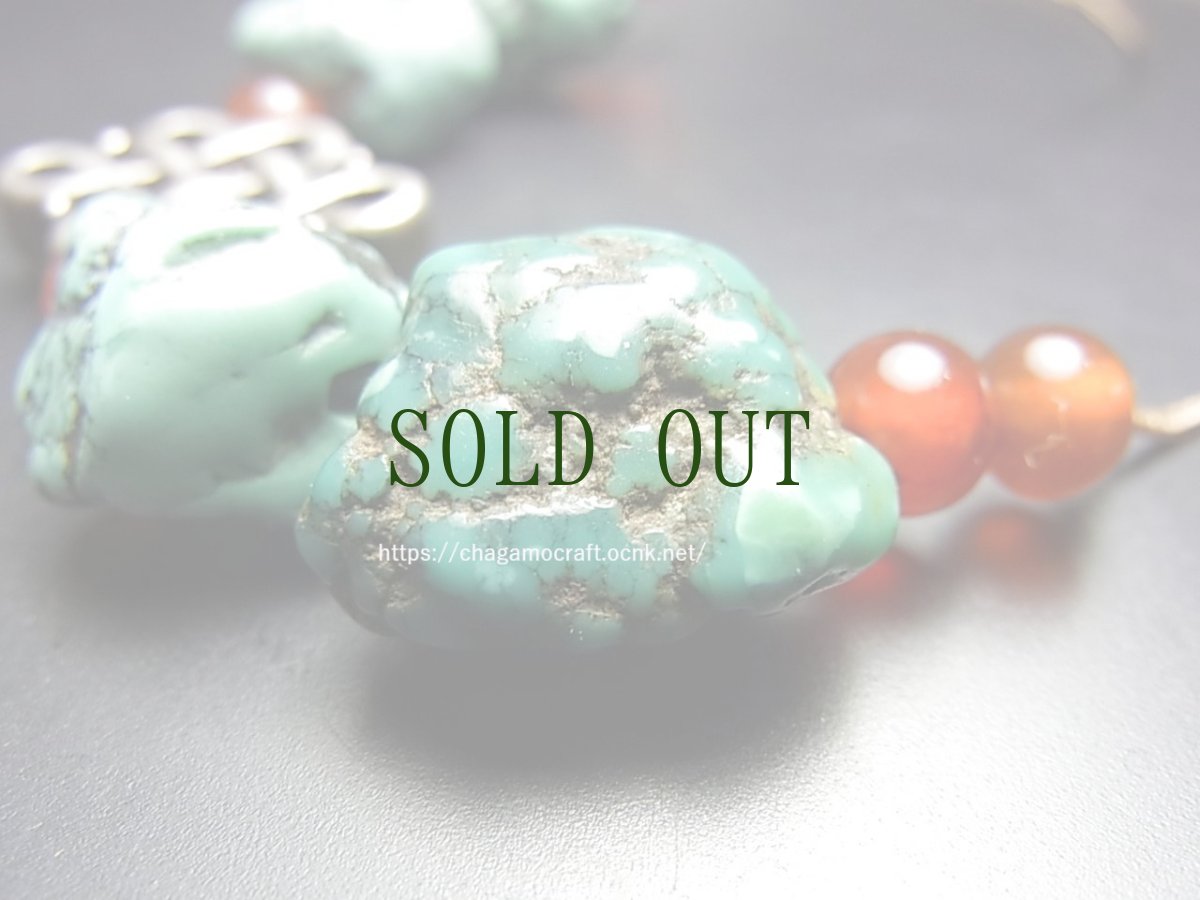 画像4: チベタン・アンティークターコイズ(yu)とエンドレスノット、アンデシンの首飾り (4)