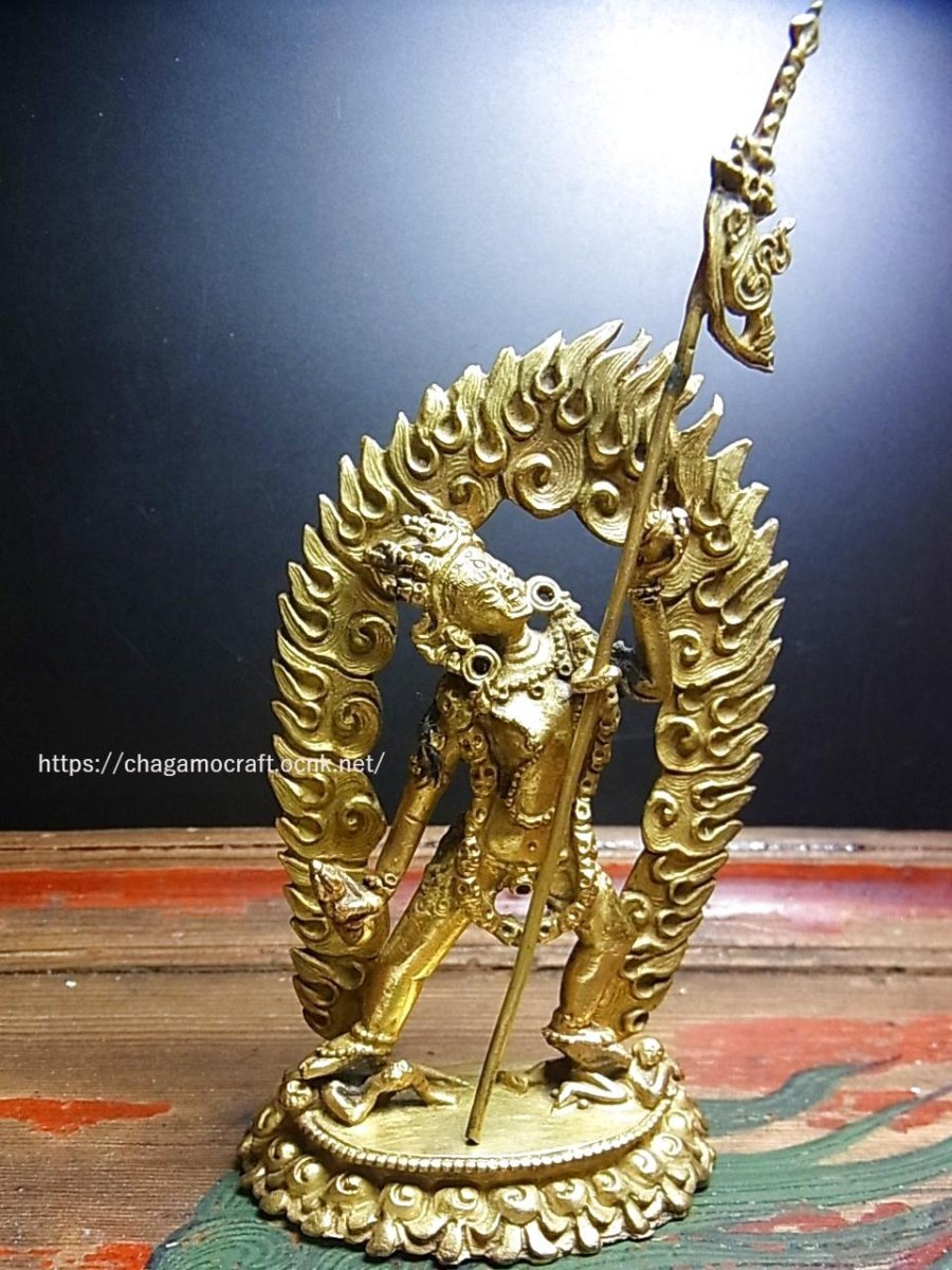 画像1: ダーキニー・チベット密教・カンドマ/Naro-Dakini（荼枳尼天/那若空行母）　鍍金製仏像 (1)