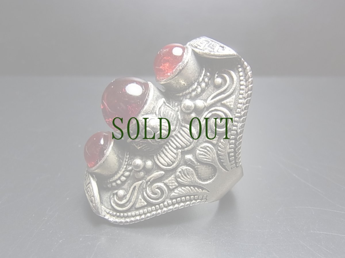 画像2: チベタン・トラディショナル　リング兼ヘアオーナメント　（約28号） (2)