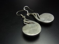 画像5: ミャオ族（苗族）の苗銀製・刺繍古裂ピアス・白鳥/  Miao Old embroidery earrings (5)